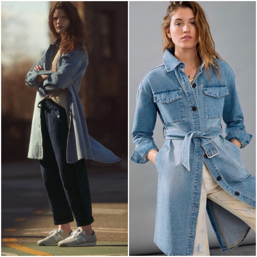 NWT ANTHROPOLOGIE BLAINE DENIM TRENCH COAT - Picture 1 of 9